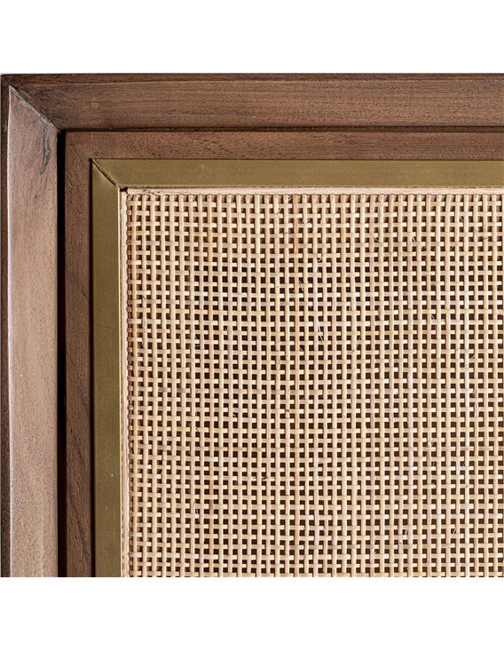 armoire minimaliste en bois de manguier marron naturel