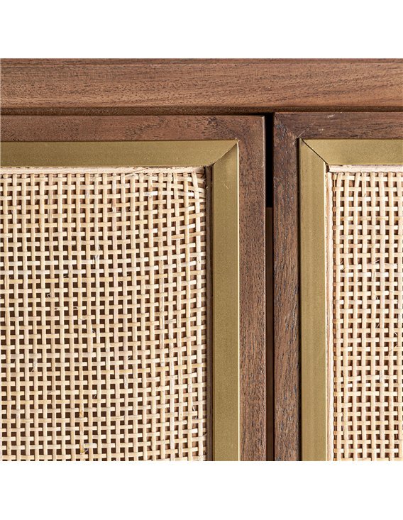 Armoire nordique en bois de manguier finition naturelle marron