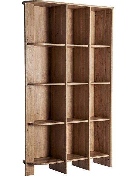 Élégante étagère de salon design en chêne naturel