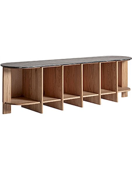 étagère salon épurée en chêne clair tendance