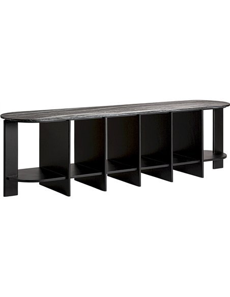 meuble étagère minimaliste noir bois manguier contemporain