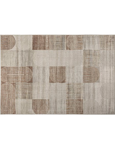 tapis marron classique en viscose pour salon élégant