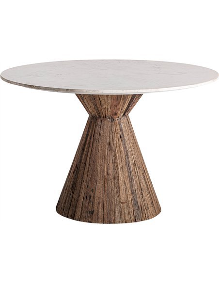 table design bois tropical finition marron vieilli