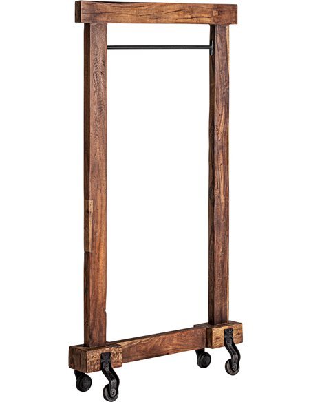 porte manteau design vintage en manguier massif marron