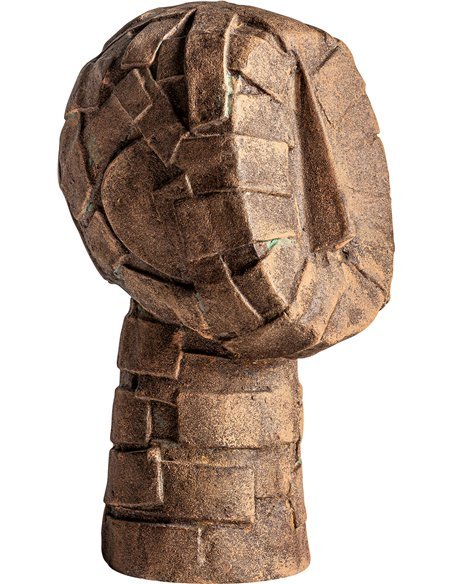 buste décoratif marron résine style contemporain vieilli