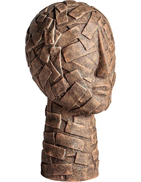 Buste décoratif papier mâché marron style contemporain