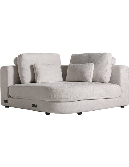 Module canapé d’angle contemporain blanc cassé confort lisse