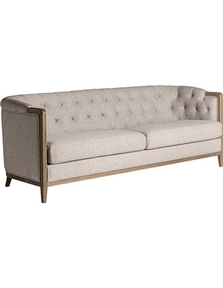 Sofa Silz en bois naturel beige pour décoration sophistiquée