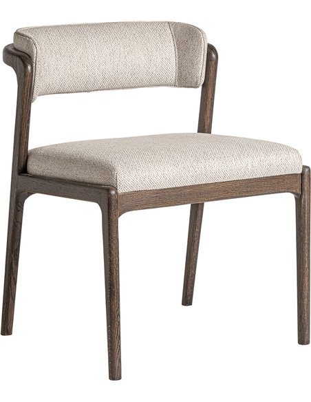 Chaise en bois de frêne marron style colonial finition mate