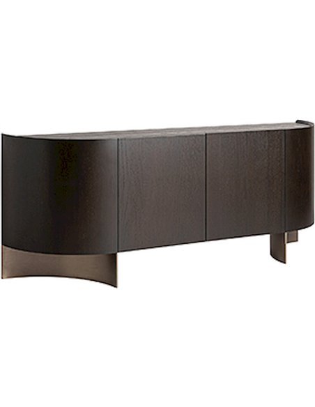 buffet chic en chêne finition naturelle et acier doré Vical