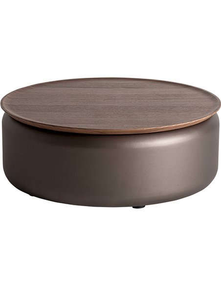 table basse bois teinté marron style art déco tendance