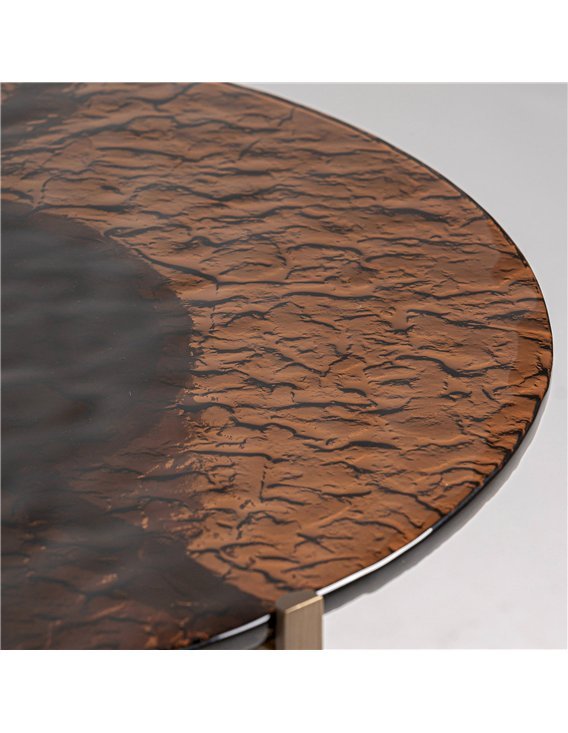 table basse design bois pierre frittée style art déco