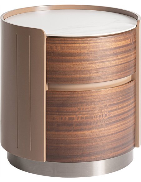 Chevet bois naturel style art déco pour chambre élégante