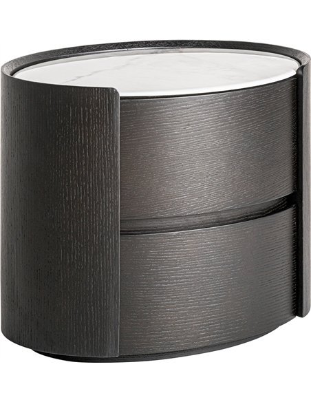 chevet chambre tendance art déco bois et cuir