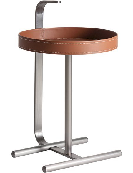 table d’appoint argentée style art déco en acier