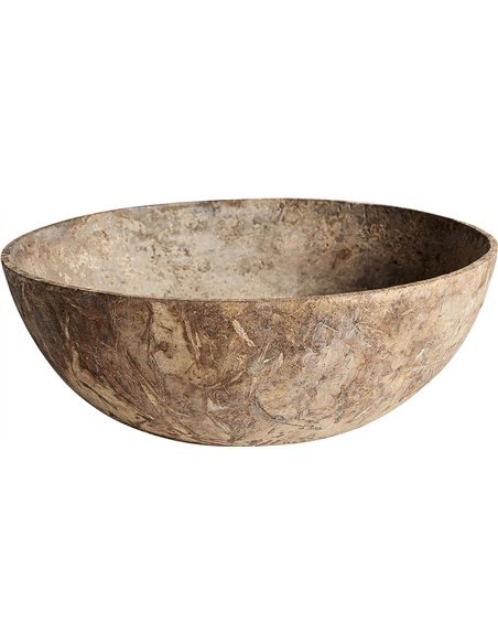 centre de table ethnique bois de manguier marron clair déco salon