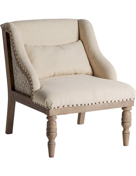 fauteuil bois de manguier marron style colonial élégant
