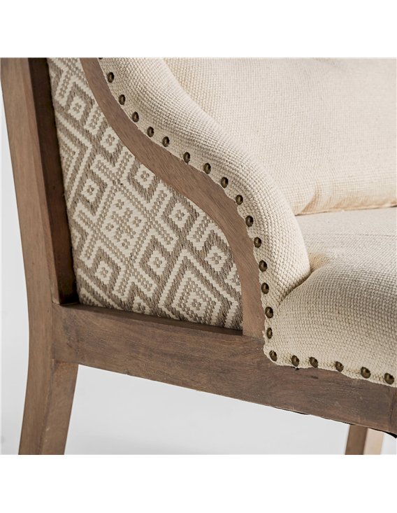 fauteuil déco intérieur bois de manguier vieilli