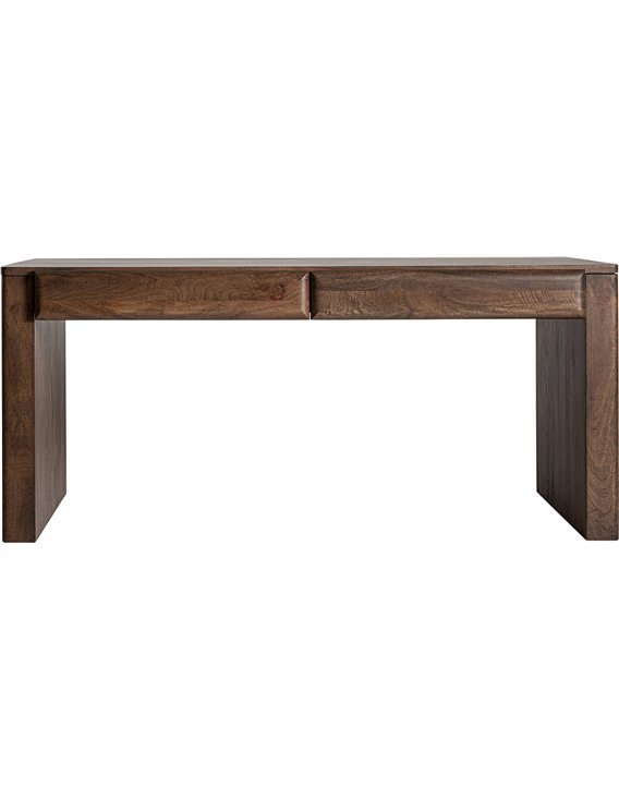 bureau bois manguier art déco marron vieilli élégant