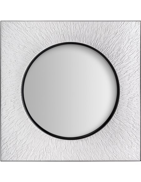 miroir rond blanc raffiné pour chambre moderne