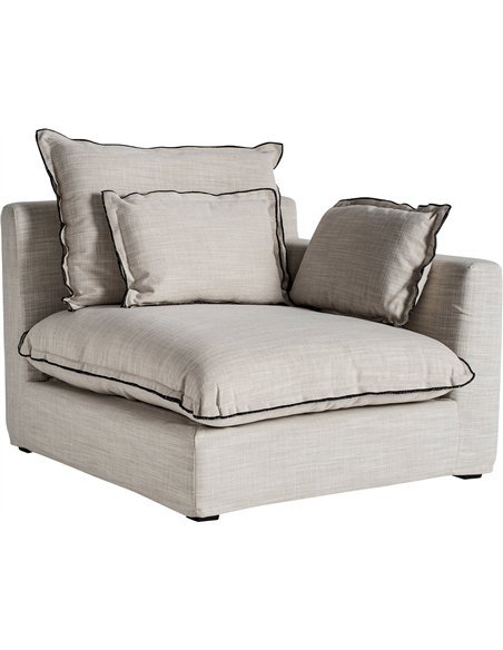 canapé d’angle blanc cassé pour salon raffiné