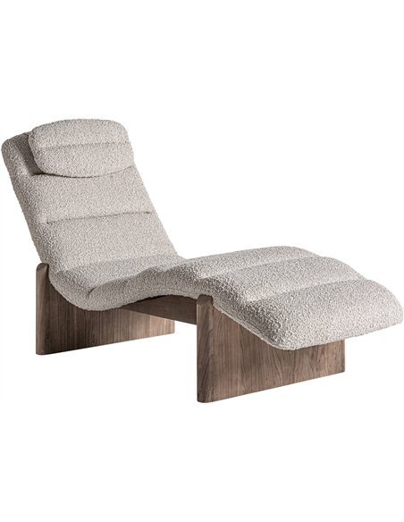 chaise longue design bois d’orme marron élégante contemporaine
