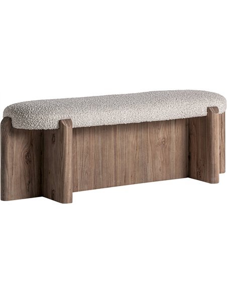 pièce unique bout de lit jacquard bois d’orme marron