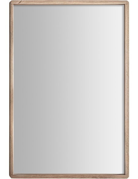 miroir élégant jacquard brun clair en bois naturel