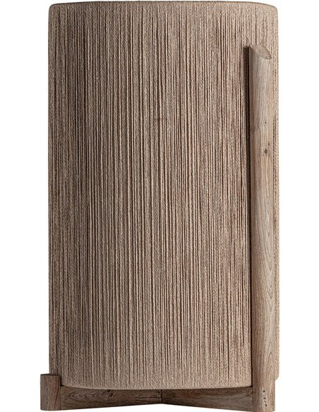 pot décoratif jacquard style art déco marron bois de manguier