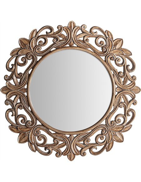 miroir rond classique marron ambiance sophistiquée