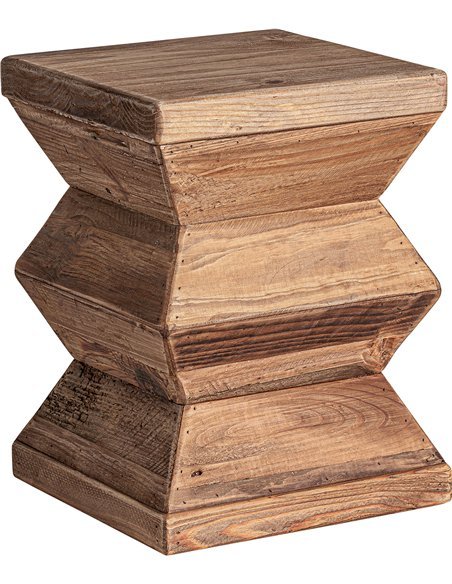 Tabouret rustique marron bois vieilli ambiance chaleureuse