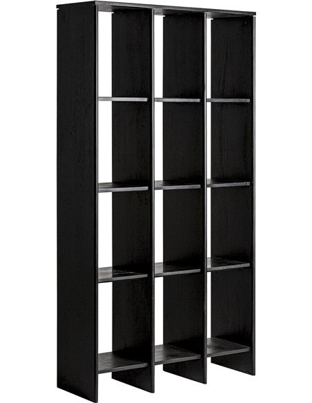 Étagère noire sobre et raffinée pour pièce à vivre