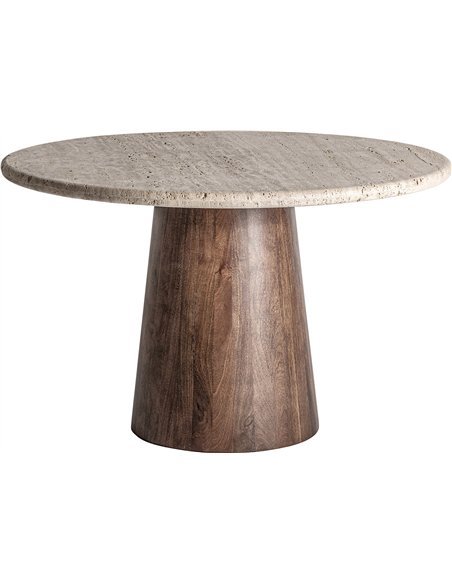 table ronde travertin style art déco chic intérieur