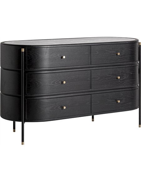 commode contemporaine noire finition naturelle pour salon
