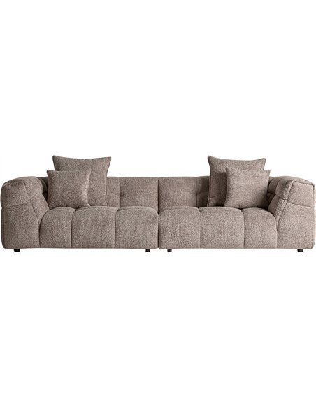 Sofa contemporain marron finition marbrée confort plume de qualité