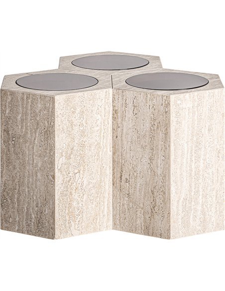 table basse contemporaine en ciment effet travertin