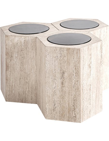 table basse design en pierre naturelle style art déco