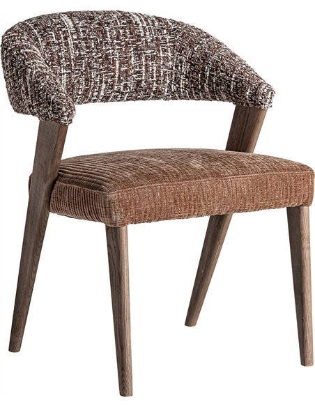 chaise contemporaine marron élégante en polyester et bois
