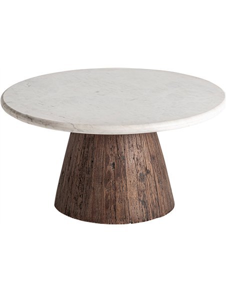 table basse en bois vieilli avec miroir style rustique