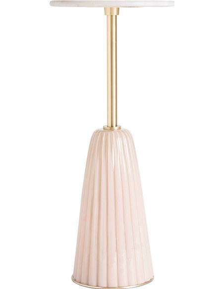 table d’appoint élégante en verre rose finition artisanale Vical