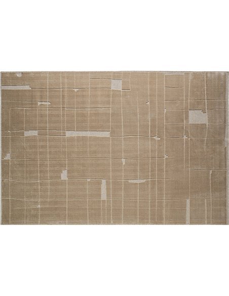 Tapis en viscose beige ambiance élégante salon