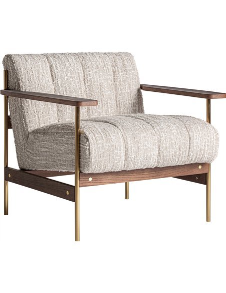 fauteuil design habouey beige confort chêne mousse