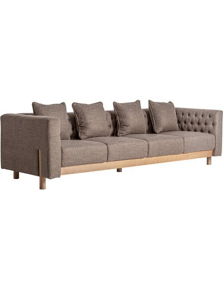 sofa colonial beige en tissu polyester pour salon chic