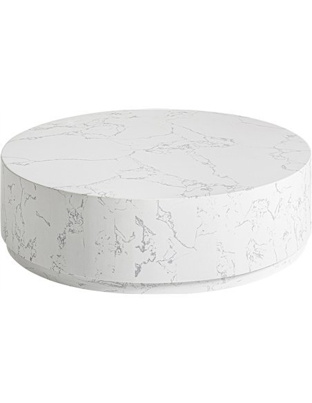 table basse pierre blanche style géométrique Vical