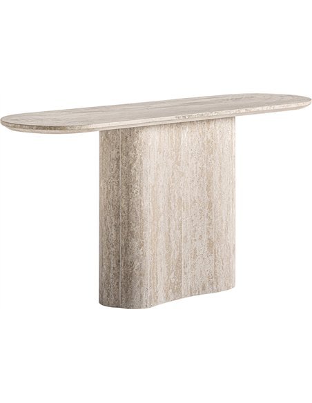 meuble console sculptural travertin ambiance raffinée