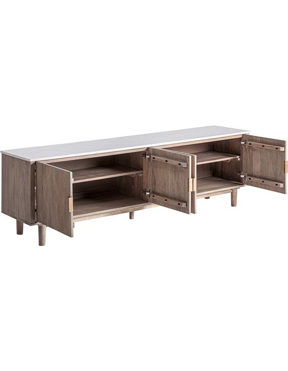 meuble tv design contemporain marron bois de manguier Vical
