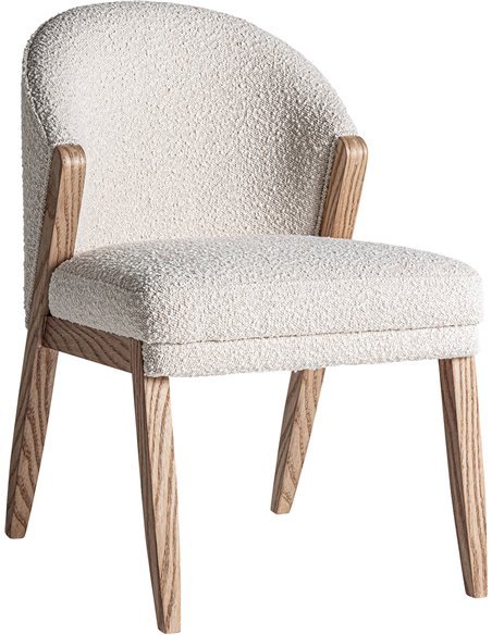 chaise contemporaine marron en bois de pin et bouclé élégance salon