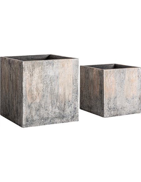 cache pot tendance industriel finition patinée