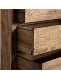 commode de salon bois d’orme marron allure sophistiquée