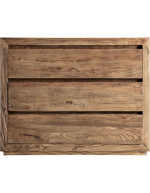 commode élégante pour chambre en bois d’orme marron